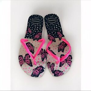 Havaianas Slim Flip Flops Sandals Butterfly Polka Dots